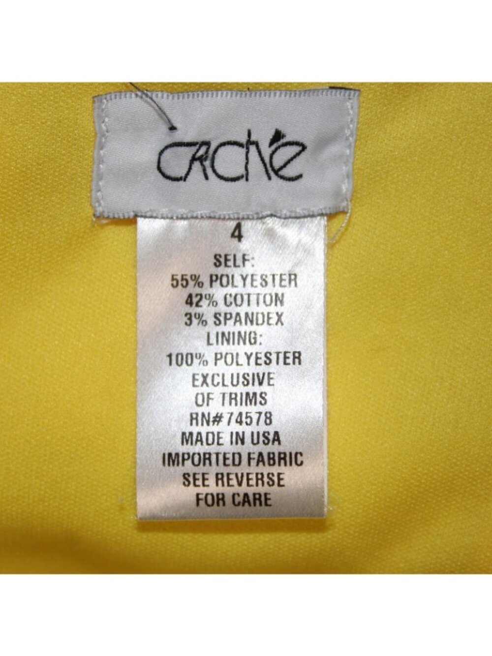 Cache Dress Sz 4 Yellow Faux Pockets Lace Up Side Poly Cotton Spandex Dress - Picture 5 of 10